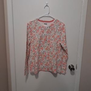 Basic Editions Size Medium Pink Floral Long Sleeve